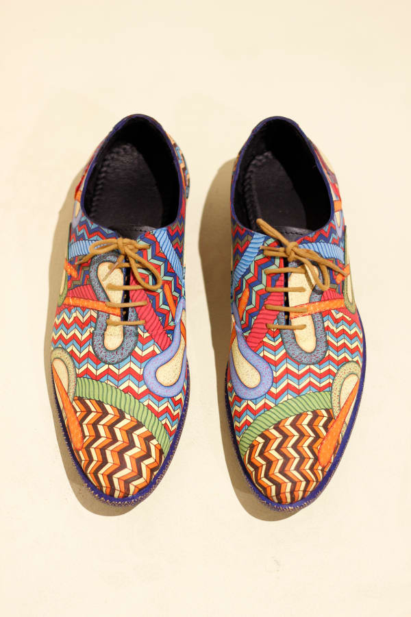 Alexander Gorlizki World of Interiors Shoes, 2024 Pigment on leather 32 x 11 x 12cm