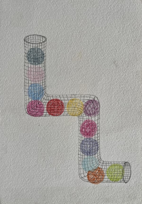 Anikesa Dhing Hungry Snake, 2023 Pencil colour on paper 21.1 x 14.7 cm 8 1/4 x 5 3/4 in