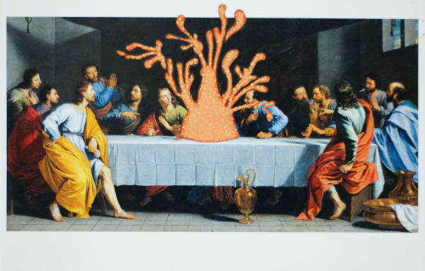 Alexander Gorlizki Oh! , 2024 Pigment on postcard 4.25 x 6 in