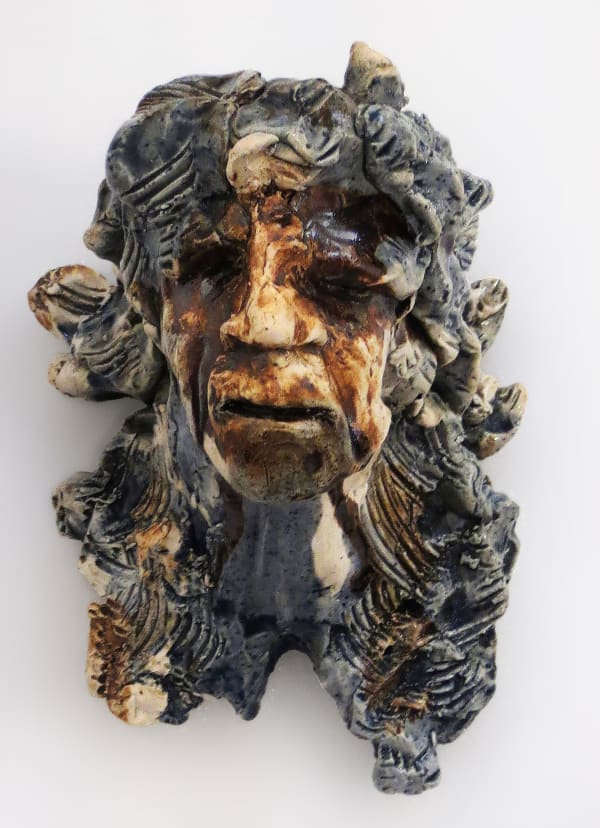 Madhur Sen Phoenix, Art, and Woman 21, 2023 Stoneware ceramic, blue glazed 22.9 x 17.8 cm 9 x 7 in