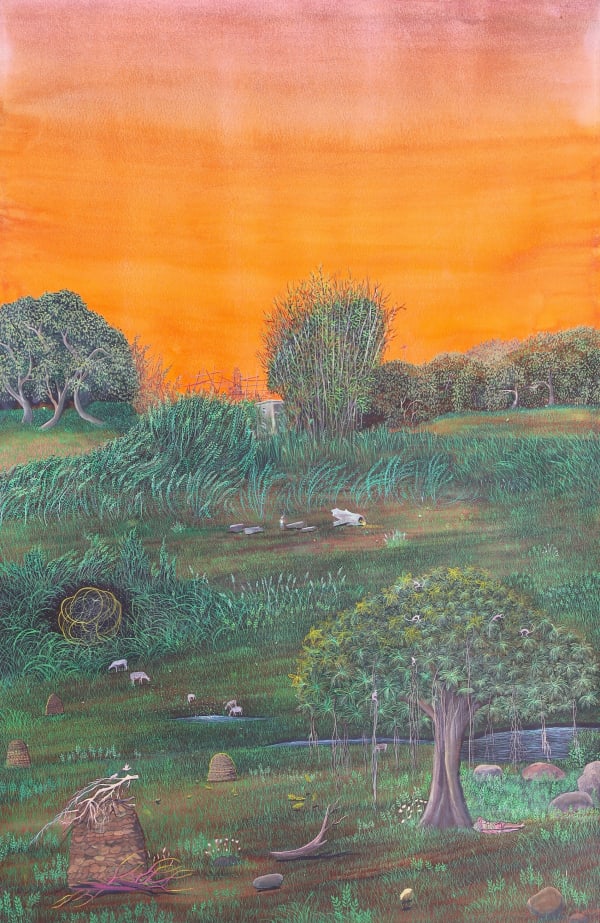 Laxmipriya Panigrahi The Sacred Union, 2024 Watercolour on paper 34 x 22 in