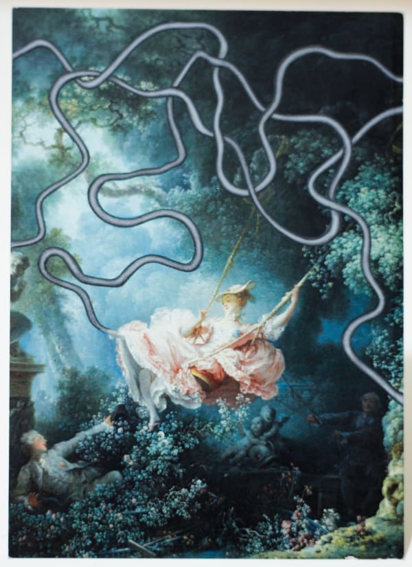 Alexander Gorlizki Trajectory, 2024 Pigment on postcard 4.25 x 6 in