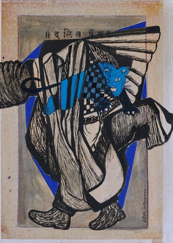 Vikrant Bhise Archival Historicity/Dalit Panthers 29, 2023 Gouache on paper 21.1 x 15.2 cm 8 1/4 x 6 in