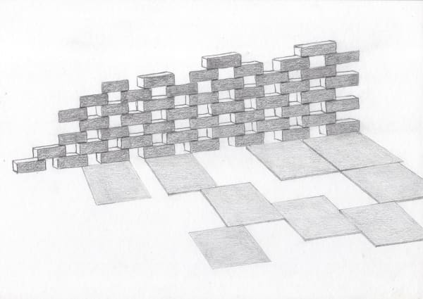 Meet Varvada Object Study 6 (Metamorphosis within the construction sites at Studio II), 2022 Drawing on paper 14.7 x 21.1 cm 5 3/4 x 8 1/4 in