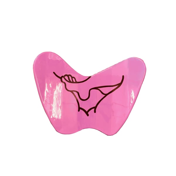 Anikesa Dhing LapDog - Objects of Anxiety, 2023 Polyurethane paint on wood, metal strips 99.1 x 78.7 cm 39 x 31 in