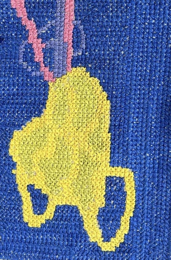 Anikesa Dhing Plastic Bags Drying, 2023 Cross-stitch 21.1 x 14.7 cm 8 1/4 x 5 3/4 in