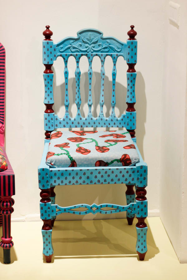 Alexander Gorlizki Soft Cell Chair, 2020 Wood and digitally printed cotton 101 x 47 x 45 cm