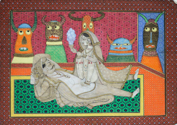 Alexander Gorlizki Full Steam, 2024 Pigment and gold on paper 6.29 x 9 in
