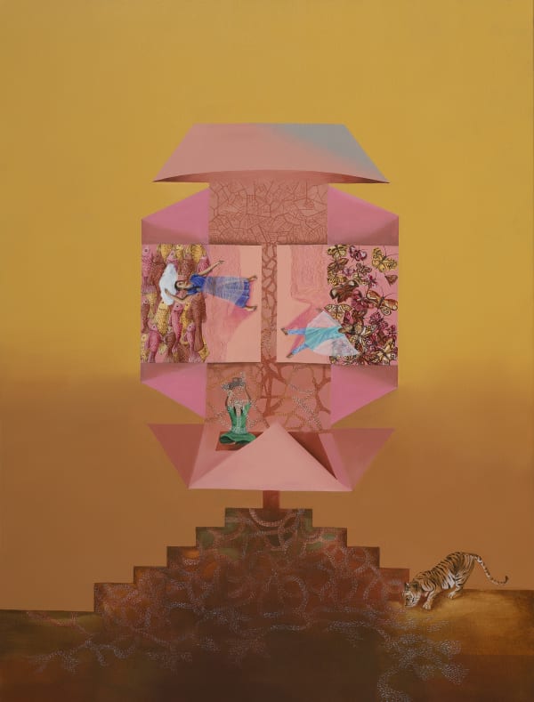 Malavika Rajnarayan Chronicles in augmented intervals - I , 2023 Acrylic on Canvas 48 x 36 in