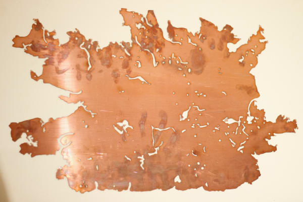 Alexander Gorlizki Worm Eaten Paper in Copper, 2024 Copper 51.5 x 34 x 1 cm