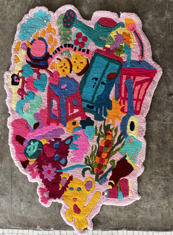 Anikesa Dhing Suck It Up!, 2023 Acrylic wool, monks cloth 182.9 x 121.9 cm 72 x 48 in