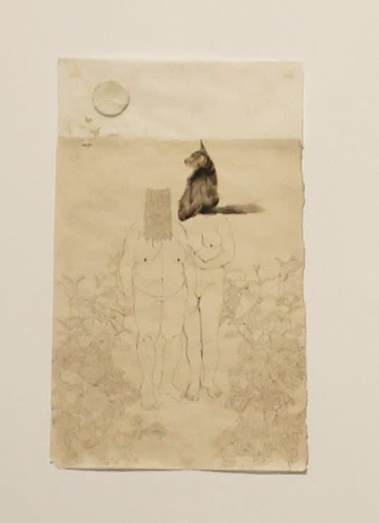 Debashruti Aich Untitled, 2024 Watercolour and embroidery on rice paper 111.8 x 68.6 cm 44 x 27 in