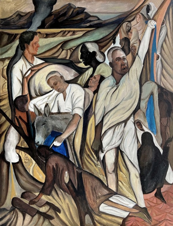 Vikrant Bhise The Exodus Continues, 2025 Oil on canvas 73.7 x 55.9 cm 29 x 22 in