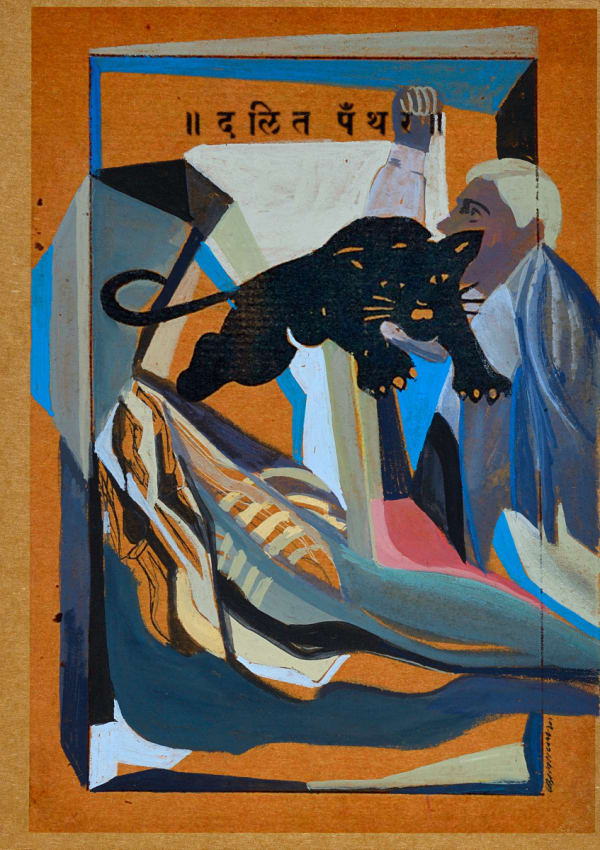 Vikrant Bhise Archival Historicity/Dalit Panthers 50, 2023 Gouache on paper 21.1 x 15.2 cm 8 1/4 x 6 in