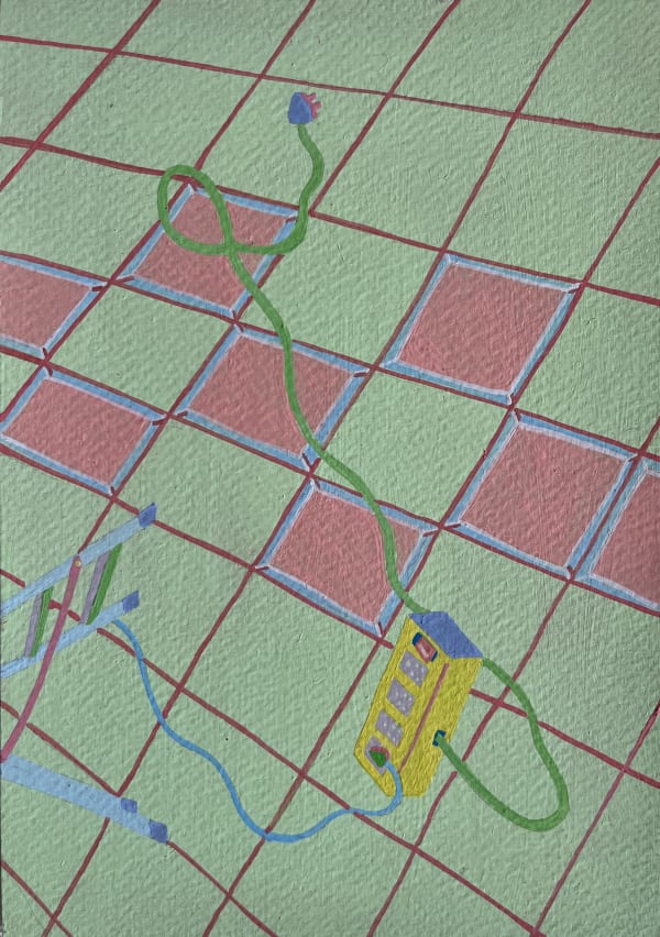 Anikesa Dhing Hopscotch, 2023 Acrylic on paper 21.1 x 14.7 cm 8 1/4 x 5 3/4 in