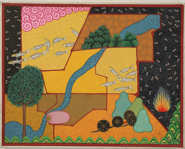 Alexander Gorlizki Golden Sections, 2024 Pigment and gold on paper 7 x 14 in