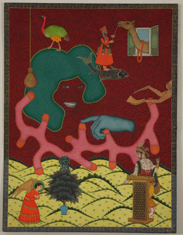 Alexander Gorlizki Rapt Attention, 2023 Pigment and gold on book-plate 11.5 x 8.75 in