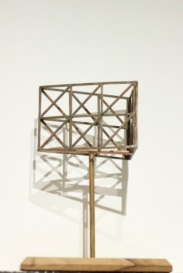 Alexander Gorlizki Advertising Hoardings #1, 2024 Wood and brass 29 x 21 x 13 cm