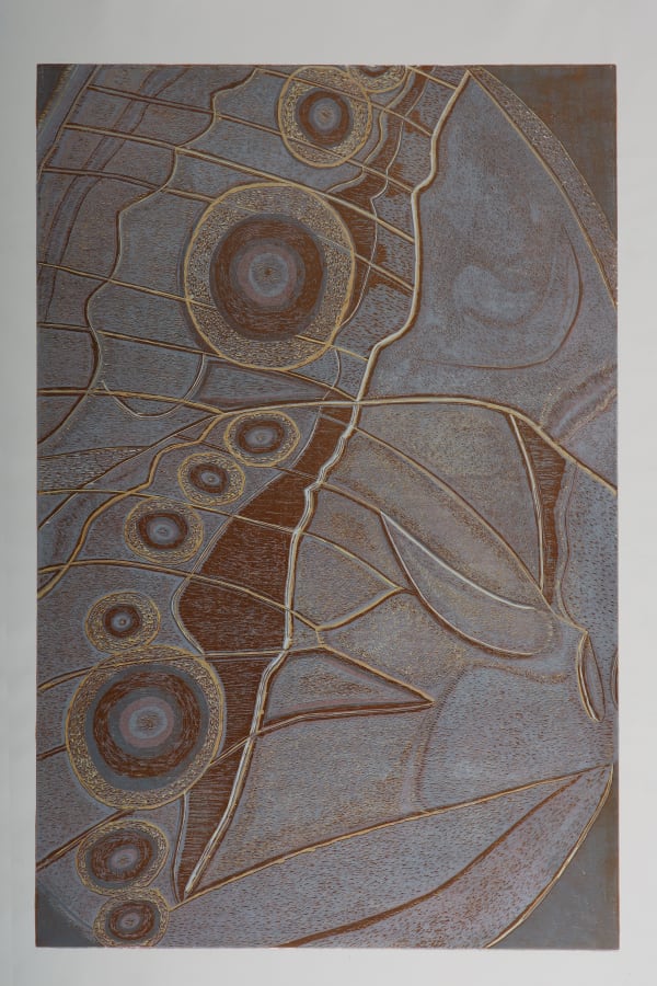 Gayatri Danthuri Change is a beautiful, 2025 Woodcut on Canvas (Brustro) 121.9 x 81.3 cm 48 x 32 in Edition 1 of 4