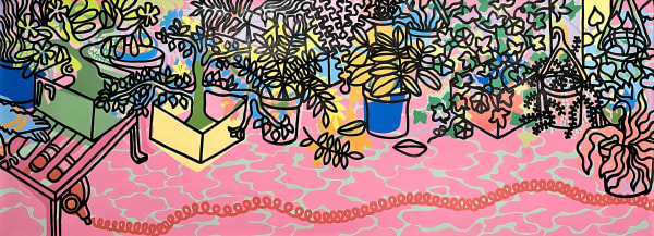 Anikesa Dhing Tring-Tring I, 2023 Acrylic on canvas 121.9 x 304.8 cm 48 x 120 in