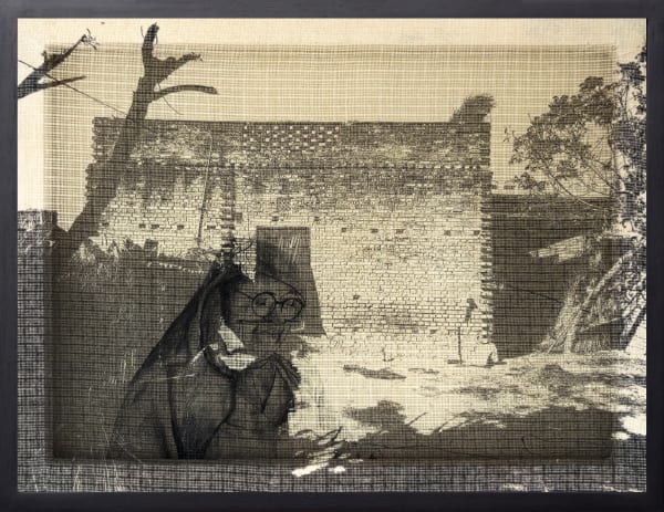 Deena Pindoria Untitled Natural Dyes on Kota Doria and Kala Cotton (myrobalam, iron mordant) 30.5 x 43.2 cm 12 x 17 in