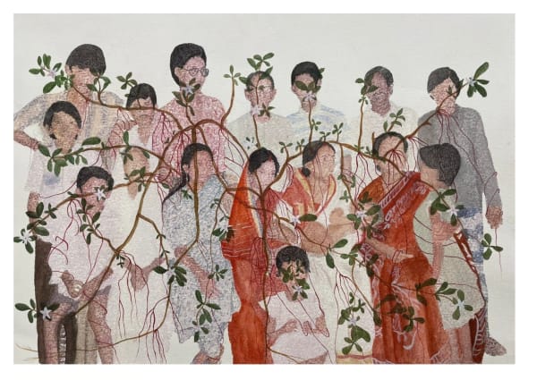 Dola Shikder Myths of belonging (series), 2024 Benzene print and watercolour on acid free paper 27.9 x 40.6 cm 11 x 16 in