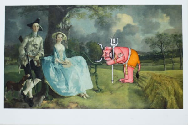 Alexander Gorlizki At Your Service Mrs Andrews, 2024 Pigment on postcard 4.25 x 6 in
