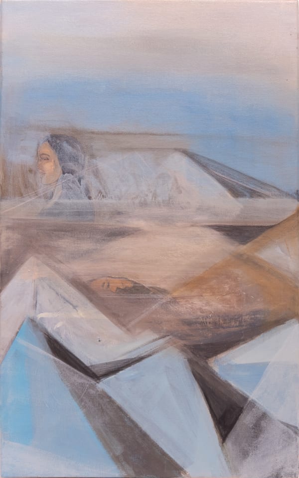 Tehmeena Firdos For the Search of Presence In Absence, 2025 Acrylic on Canvas 40 x 25.5 cm 15 3/4 x 10 in