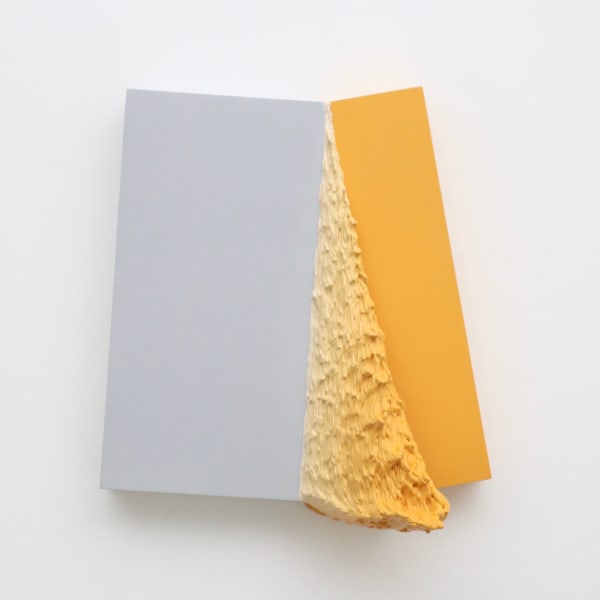 Chris & Jody Vingoe Property Painting (gold ochre) Acrylic on panel 27 x 23 x 11 cm