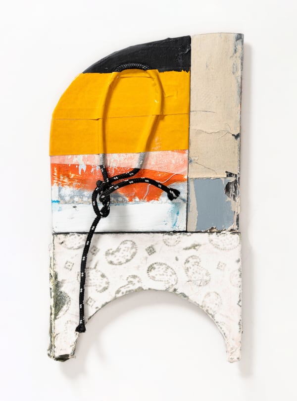 Karen Stamper Just your Attitude House paint, paper collage on wooden panel Framed: 50 x 42 cm