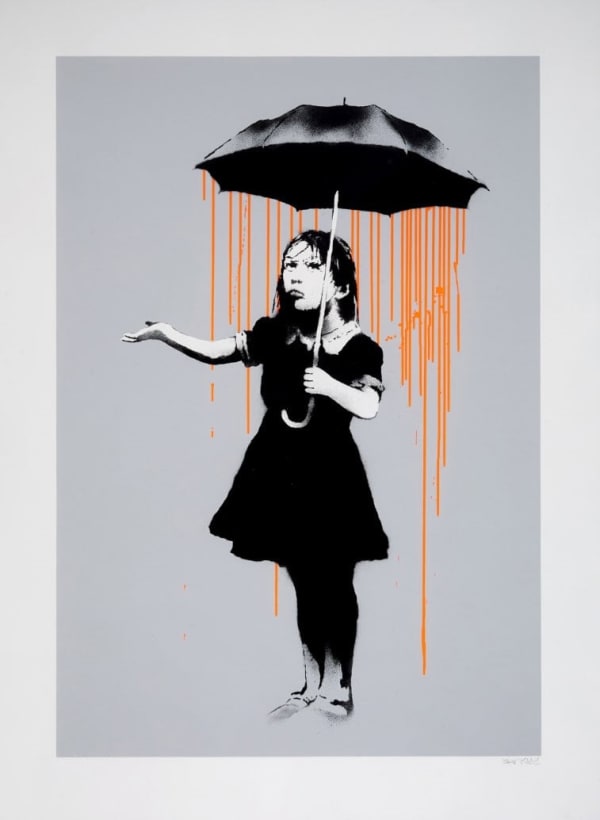 Banksy Nola Orange rain - signed print