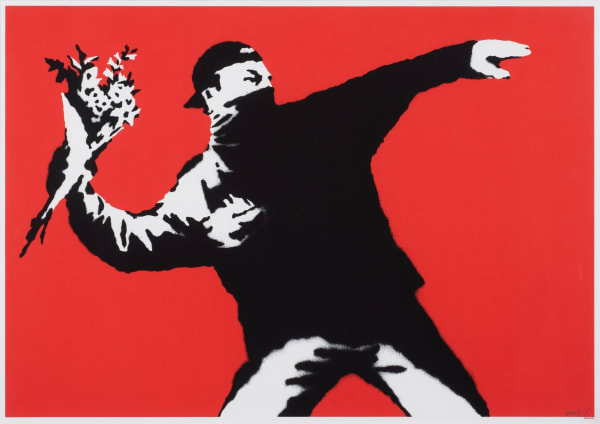 Banksy Love is in the Air (Flower Thrower) - unsigned