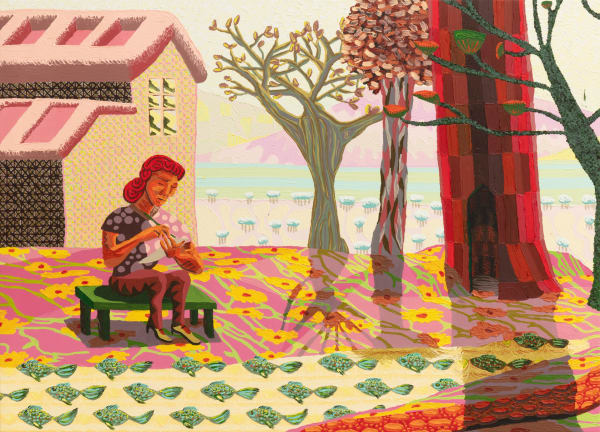 Drawing by the Pond