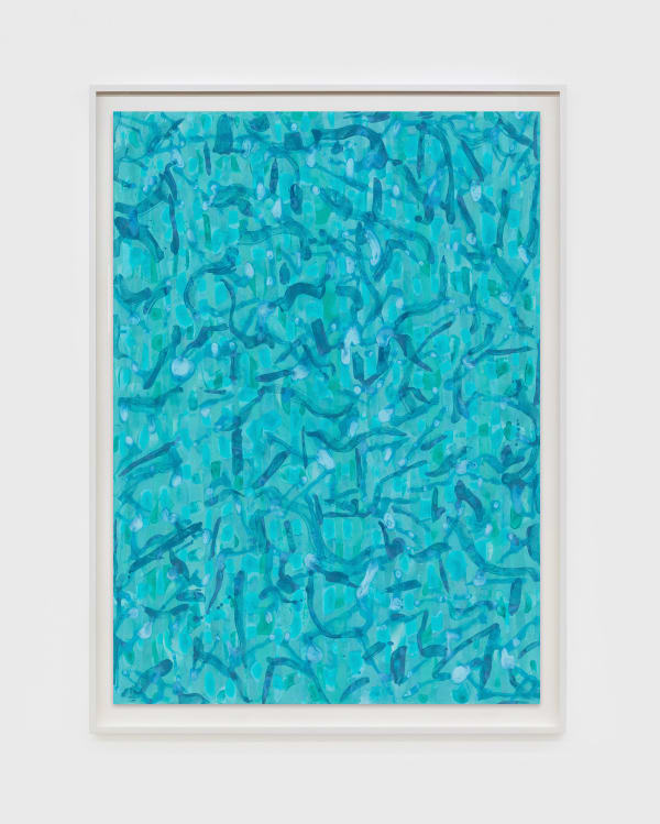 Moshekwa Langa Blue Sunshine, 2016 Mixed media on paper 55 1/8 x 39 3/8 inches (140 x 100 cm.); framed: 59 5/8 x 43 7/8 x 2 inches (151.4 x 111.4 x 5.1 cm.)