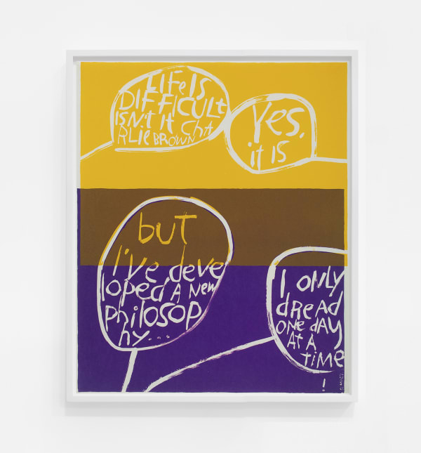 Corita Kent daily, 1967 Screenprint 36 x 30 inches (91.4 x 76.2 cm.); 39 x 32 3/4 x 1 1/2 inches (99.1 x 83.2 x 3.8 cm.) framed