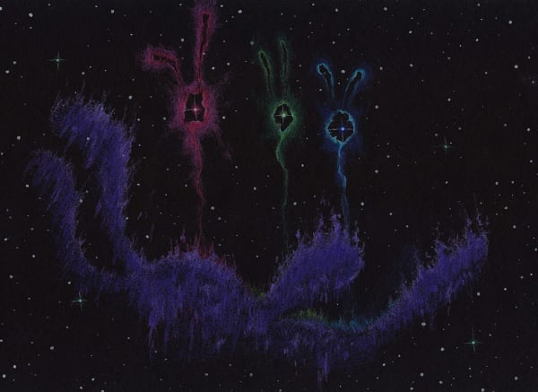 Ростан Тавасиев Sketch for the Planetary Nebulas series | Эскиз туманности к проекту «Планетарные туманности», 2020 Watercolor pencils on paper | Бумага, цветные акварельные карандаши 21 х 30 cm