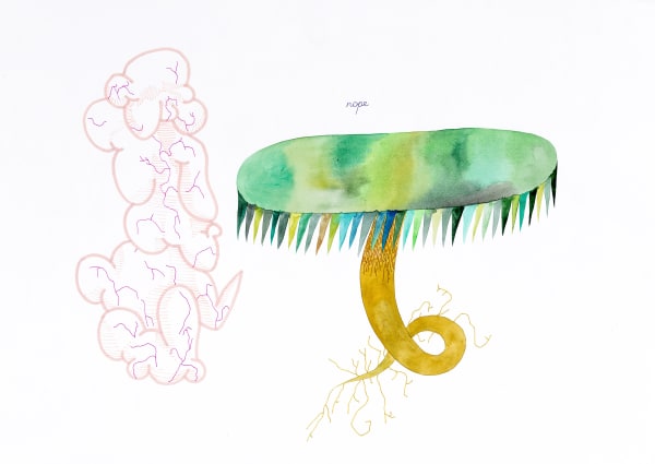 Анна Андржиевская Nope, 2018 Watercolor, marker, gel pen on paper | Бумага, акварель, маркер, гелевые ручки 30 x 42 cm 11 3/4 x 16 1/2 in