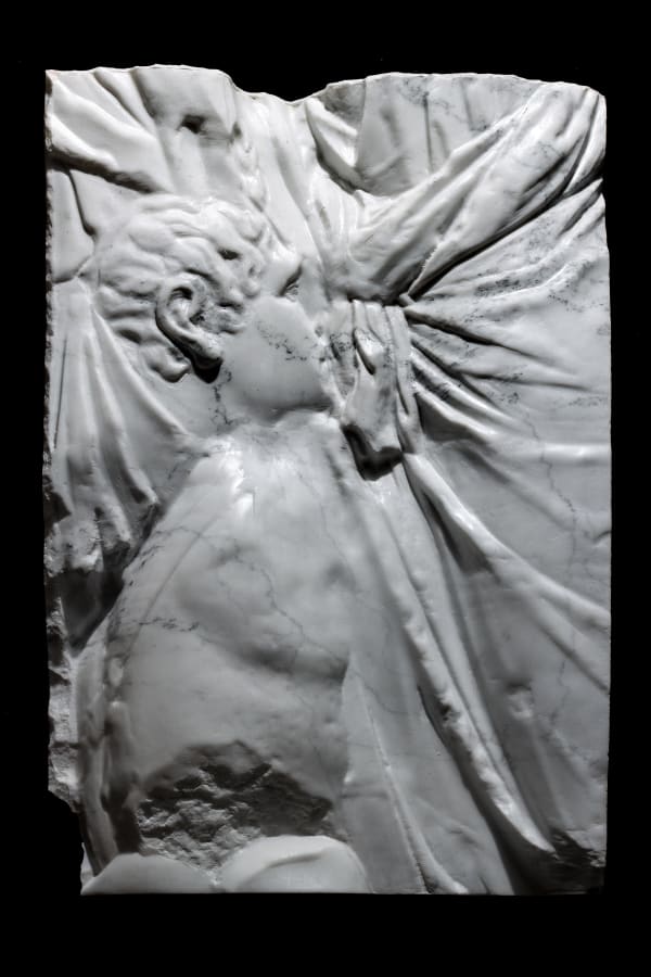 Егор Крафт CAS_10 Telephos Drapery, 2018 Carrara marble, machine learning algorithms | Каррарский мрамор, алгоритм машинного обучения 60 × 40 × 11 cm