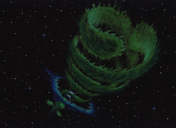 Ростан Тавасиев Sketch for the Planetary Nebulas series | Эскиз туманности к проекту «Планетарные туманности», 2020 Watercolor pencils on paper | Бумага, цветные акварельные карандаши 21 х 30 cm