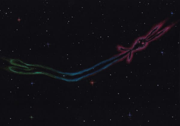 Ростан Тавасиев Sketch for the Planetary Nebulas series | Эскиз туманности к проекту «Планетарные туманности», 2020 Watercolor pencils on paper | Бумага, цветные акварельные карандаши 21 х 30 cm