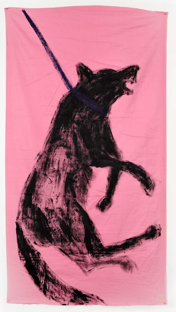 Хаим Сокол The blue collar | Синий ошейник, 2020 Acrylic, acrylic primer on fabric| Ткань, акрил, акриловый грунт 120 x 50 cm 47 1/4 x 19 3/4 in