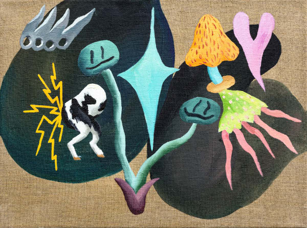 Анна Андржиевская Mushrooms all so different | Такие разные грибы, 2021 Acrylic, oil on canvas | Холст, акрил, масло 30 x 40 cm