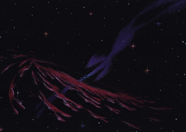 Ростан Тавасиев Sketch for the Planetary Nebulas series | Эскиз туманности к проекту «Планетарные туманности», 2020 Watercolor pencils on paper | Бумага, цветные акварельные карандаши 21 х 30 cm