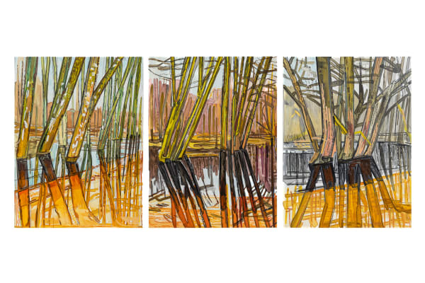 Mykolé, Flooded Forest - Triptych 2, 2024
