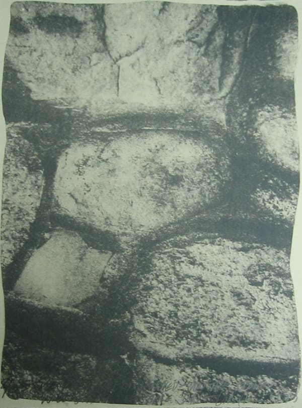 Vito ACCONCI, stones for a wall (N°1) Approved. Now the stones will stand one more day, 1977 **