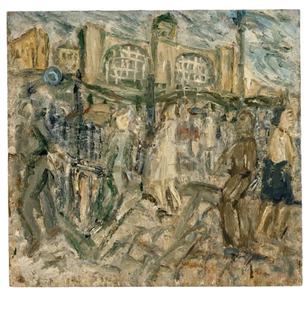Leon Kossoff King's Cross, Spring No.1, 1998 oil on board 134 x 142 cm