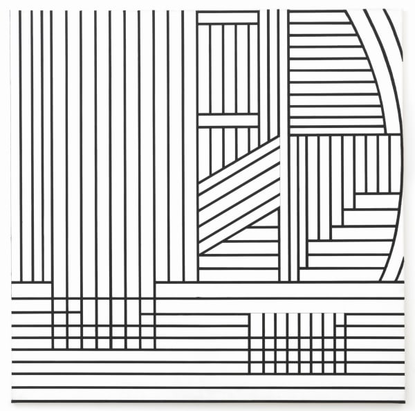 Tamás Konok Vonal struktúrák / Line structures, 2009 acrylic on canvas 100 x 100 cm