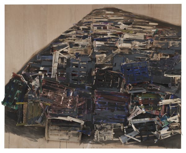 Tadashi Kawamata Destruction No. 24, 2019 balsa wood and acrylic paint on plywood, 2 parts 250 x 306 x 30 cm