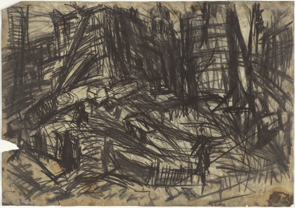 Leon Kossoff Demolition of YMCA building, London No.2, 1970 oil on board 59 x 84 cm
