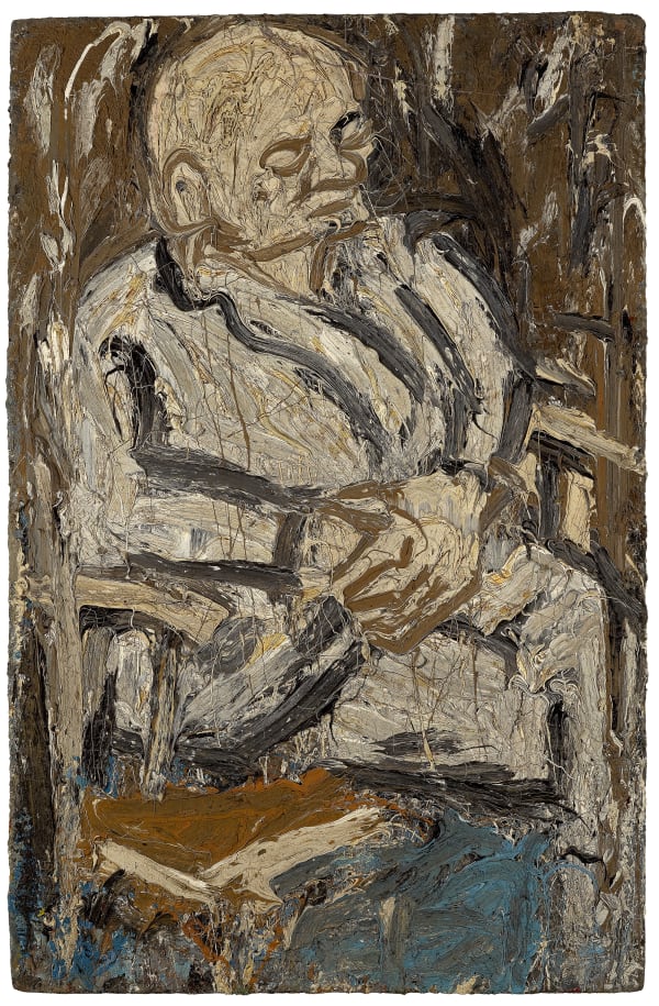Leon Kossoff Father Asleep in Armchair, 1978 oil on board 153.5 x 100 cm
